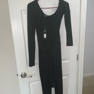 Straight leg jumpsuit black